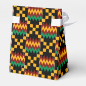 黒、緑、赤、黄色のケンテの布 フェイバーボックス (裏面サイド)