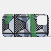 黒、緑、黒のチェック付き壁紙 Case-Mate iPhoneケース (裏面 (横))