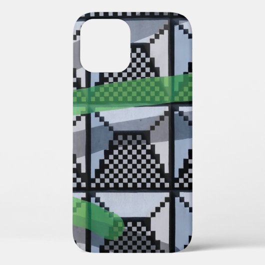 黒、緑、黒のチェック付き壁紙 Case-Mate iPhoneケース (裏面)