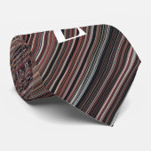 黒、茶色、白の対角線のストライプ ネクタイ (ロール)