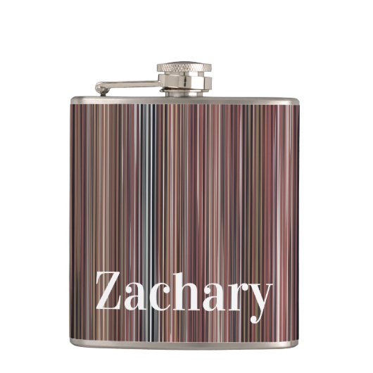 黒、茶色、白の縦ストライプ列 フラスク (正面)
