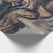 黒、茶、グレーの抽象芸術絵画 ラッピングペーパー (角)