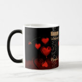 黒(赤いハート) モーフィングマグカップ (左)