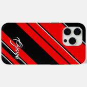 黒、赤と白ストライプテンプレート Case-Mate iPhoneケース (裏面 (横))