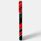 黒、赤と白ストライプテンプレート Case-Mate iPhoneケース (裏面 / 左)
