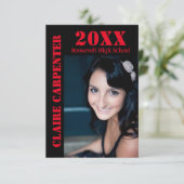 黒/赤のステンシルレター – 3x5グラード発表 招待状 (スタンド正面)