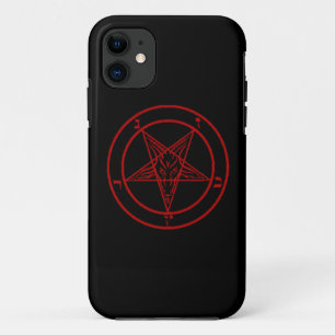 黒/赤のバホメット電話ケース iPhone 11 ケース