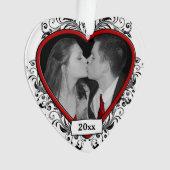 黒/赤フローラ新規追加初めてのクリスマス オーナメント (正面)