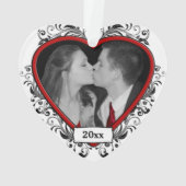 黒/赤フローラ新規追加初めてのクリスマス オーナメント (裏面)