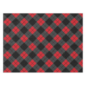 黒、赤、グレーの格子模様チェック テーブルクロス (正面(横))