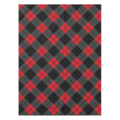 黒、赤、グレーの格子模様チェック テーブルクロス (正面)