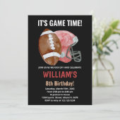 黒 赤 サッカーバースデー招待状 招待状 (スタンド正面)