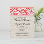 黒 赤 サビれた 麻 リネン 結婚前お披露目 招待状 (スタンド正面)