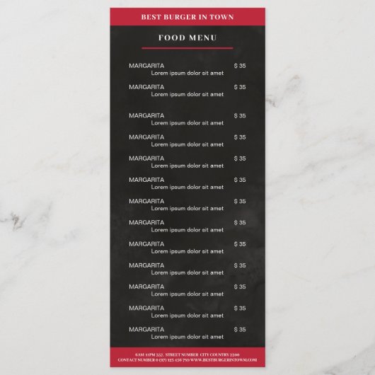 黒、赤 メニュー (正面)