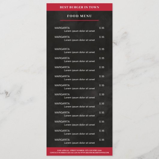 黒、赤 メニュー (裏面)