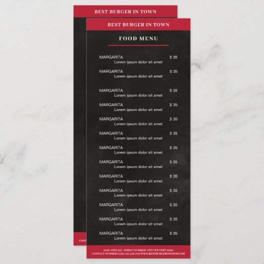 黒、赤 メニュー (正面/裏面)