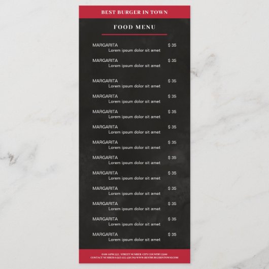 黒、赤 メニュー (正面)