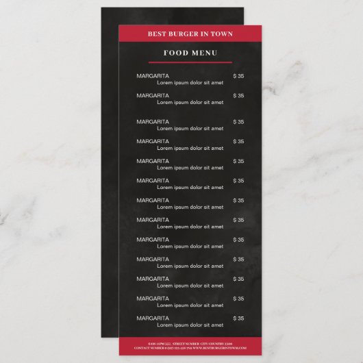 黒、赤 メニュー (正面/裏面)