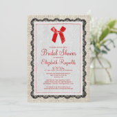黒 赤 国 シンプルな ブライダルシャワーの招待状 招待状 (スタンド正面)