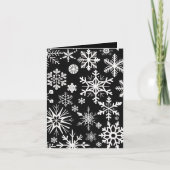 黒、赤、白のスノーフレーク写真クリスマスカード サンキューカード (正面)