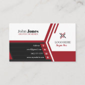 黒、赤、白の名刺13パック100 名刺 (正面)