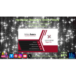 黒、赤、白の名刺13パック100 名刺