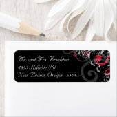 黒、赤、白の旋回差出人住所ラベル ラベル (インサイチュ)