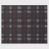 黒/赤/白の格子模様 ラッピングペーパー (フラット)