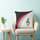 黒、赤、白の波線とミュージカル高音クレフ、 音符記号 クッション (椅子)