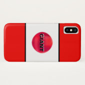 黒 赤 白 ストライプ Case-Mate iPhoneケース (裏面(横))