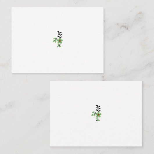 黒、赤、緑のクリップアートデザイン プレイスカード (正面/裏面)