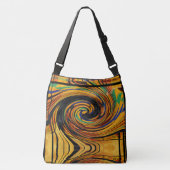 黒、赤、緑の渦巻きパターントート クロスボディバッグ (正面)