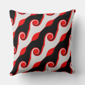 黒、赤、銀の抽象芸術波 クッション (裏面)
