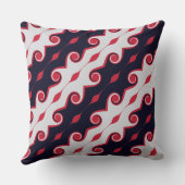 黒、赤、銀の抽象芸術波 クッション (裏面)