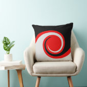 黒、赤、銀の抽象芸術波 クッション (椅子)