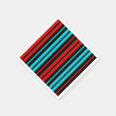 黒 赤 青 ストライプ パターン スタンダードカクテルナプキン (角)