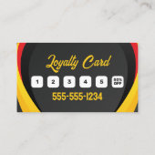 黒、赤、黄色の髪の組み合わせフォトサロン ロイヤリティカード (裏面)