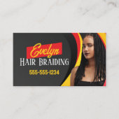 黒、赤、黄色の髪の組み合わせフォトサロン ロイヤリティカード (正面)