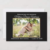 黒/金の背景 - 卒業発表 招待状 (正面)