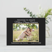 黒/金の背景 - 卒業発表 招待状 (スタンド正面)