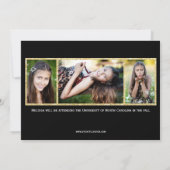 黒/金の背景 - 卒業発表 招待状 (裏面)