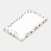 黒、金ゴールドおよびピンクの水玉模様 ポストイット (アングル)