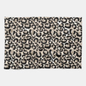 黒/金ゴールドアニマルプリントキッチンタオル キッチンタオル (横)