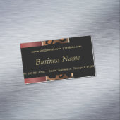 黒、金ゴールドエレガント、ざくろ石の赤いヒョウのストライプ マグネット名刺 (インサイチュ)