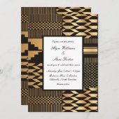 黒 – 金ゴールドケンテ(白) 招待状 (正面/裏面)