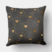 黒(金ゴールドハート) クッション (裏面)