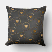 黒(金ゴールドハート) クッション (正面)