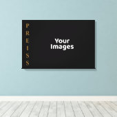 黒/金ゴールドファミリ名フォト表示キャンバス印刷 キャンバスプリント (インサイチュ (ウッドフロア))