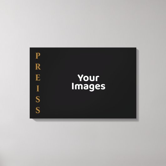 黒/金ゴールドファミリ名フォト表示キャンバス印刷 キャンバスプリント (正面)