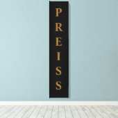 黒/金ゴールド名/ファミリ/姓 キャンバスプリント (インサイチュ (ウッドフロア))